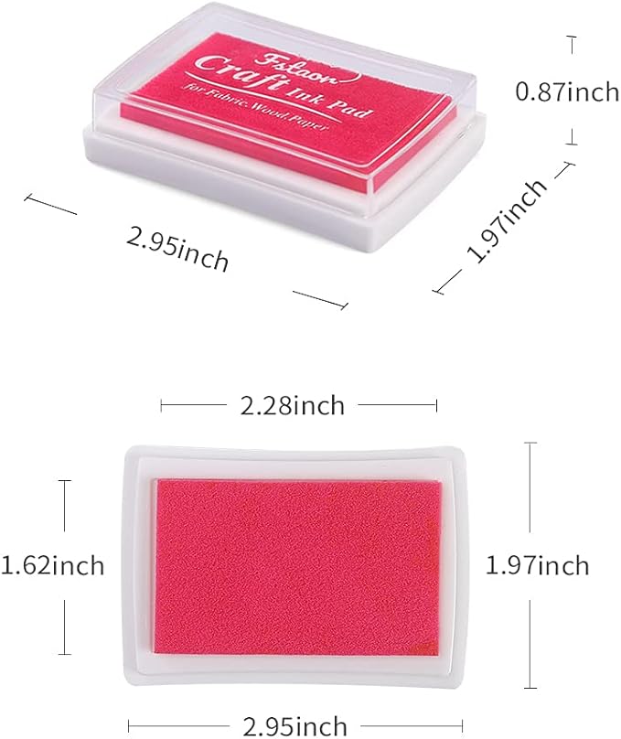 Fstaor 16 Colors Washable Stamp Ink Pads for Kids Crafts, Fingerprint Ink Pads for Stamps on Paper, Fabric, Wood & DIY Art Projects (16 Pack)