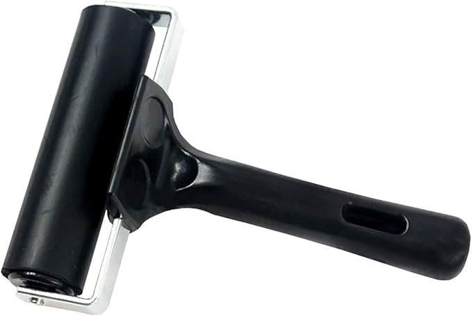 Yesland 4 Pcs Brayer Roller, Black Rubber Roller for Printmaking Wallpapers Stamping Gluing Application - 3-7/8 & 2-3/8 Inches (Pack of 2)