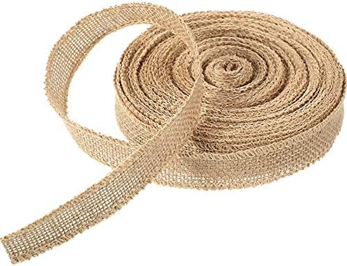 20 Yard 1 Inches Burlap Ribbon Wide Jute Ribbon Natural Burlap Fabric Roll Wired Edge for Wreaths, Christmas Tree Decoration, Big Bow Crafts, Gift Wrapping, Wedding
