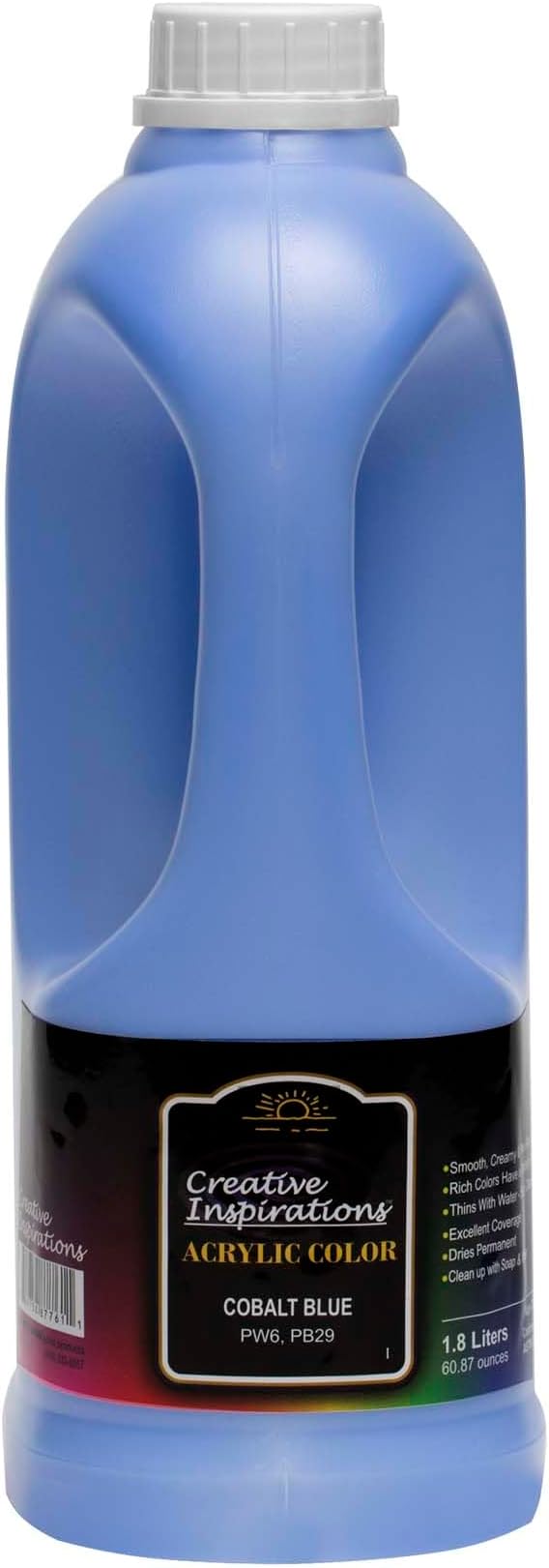 Creative Inspirations Acrylic Paint - Cobalt Blue - 1.8 Liter - Smooth & Creamy Consistency, Vibrant Pigmentation, Great Coverage for Artists - Clean Up with Soap & Water