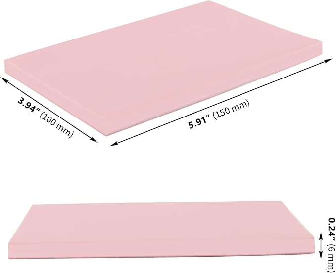 ZOENHOU 12 Pcs 4" x 6" Pink Rubber Carving Blocks, Soft Rubber Crafts Rubber Stamping Blanks with Carving Tools, Linoleum Blocks for Printmaking