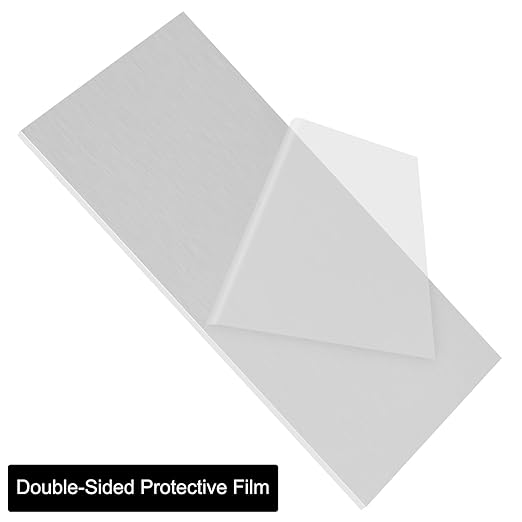 6061 T651 Aluminum Sheet Metal 6 x 12 x 1/4 Inch Flat Plain Aluminum Plate Covered with Protective Film, Heat Treatable Rectangle 6MM Thick Aluminum Metal Plate for Industrial