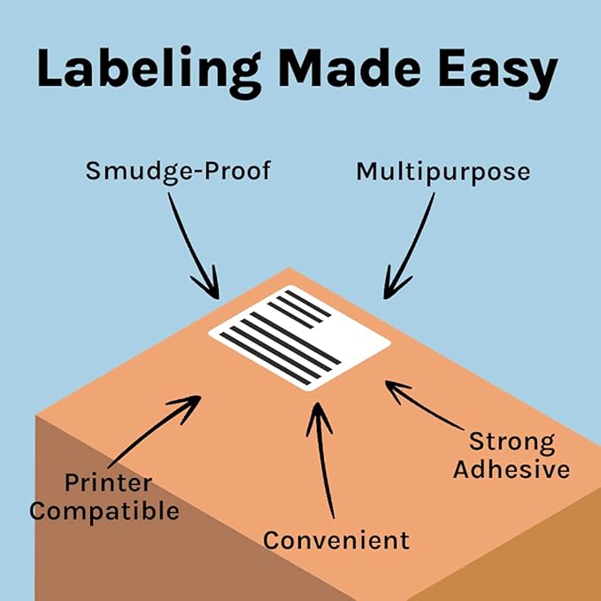 Premium Label Supply White Sticker FBA Labels – 4" x 3.33" – Laser/Inkjet Compatible – (6 per Sheet), 500 Sheets - 3,000 Total Adhesive Labels