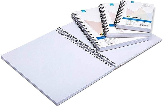 KINGART Mixed Media Sketchbooks, 11 x 14 Inches, 60-Sheet, 98lb/160gsm Acid-Free Paper, Micro-Perforated, Spiral-Bound, Wet and Dry Media