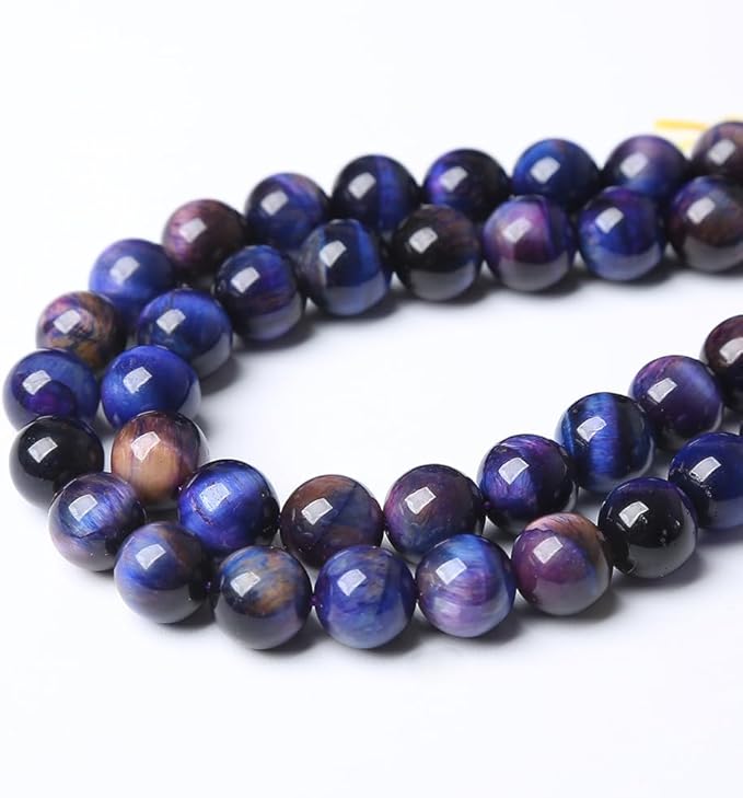 120PCS 6mm AAA Natural Tiger Eye Stone Beads Gemstone Round Spacer Loose Beads for Jewelry Making DIY Bracelet,Necklace, Earrings 2 Strand 32"