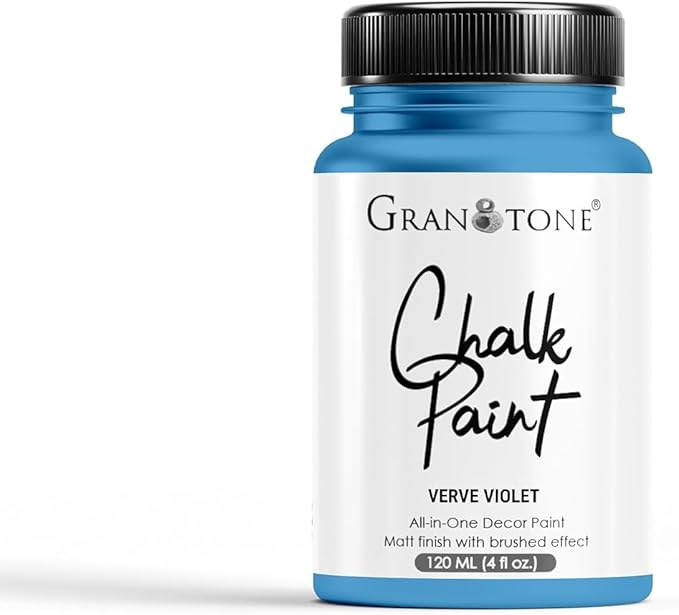 GRANOTONE Chalk Paint for Furniture | Matt-Finish Water-Based Acrylic Paint for Wood, Walls, Metal, Glass, Paper, Fabric Canvas | Maximum Coverage Chalk Paint for Kids & Adults, 120 Ml (GREECE BLUE)
