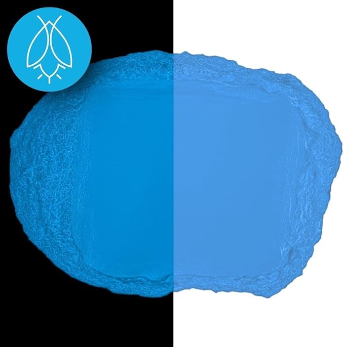 Glow in The Dark Pigment Powder - Neutral and Fluorescent Color for Art Painting, Fine Art, Nail Art Paint, and DIY Crafts - Long Lasting, 10+ Color Options - Fluorescent Blue - (120 Grams/4 Ounces)