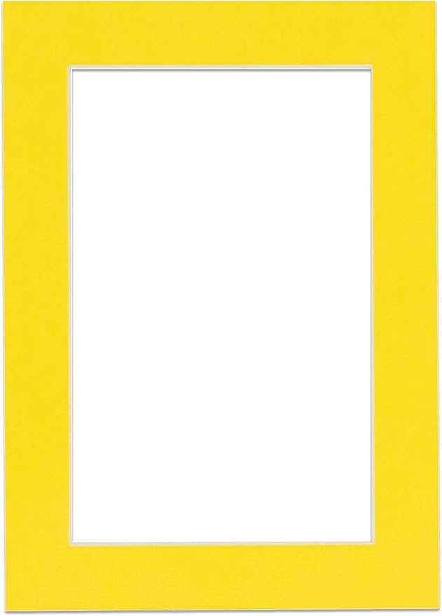 6x8 Mat for 8x10 Frame - Precut Mat Board Acid-Free Yellow 6x8 Photo Matte Made to Fit a 8x10 Picture Frame, Premium Matboard for Family Photos, Show Kits, Art, Picture Framing, Pack of 1 Mat