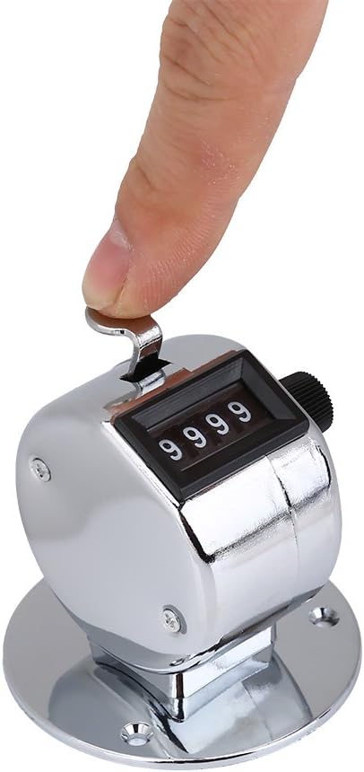 Bnineteenteam 5pcs Hand Tally Counters, 4 Digit Mechanical Palm Counter Handheld Number Click Counter Tally Clicker Counter for Sports Games Golf