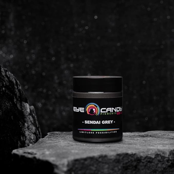 Eye Candy Pigments Premium Grey Mica Powder - Sendai Grey (25gr) - for Epoxy, Resin, Soap, Paint, Woodworking, Acrylic Pouring, Bath Bombs, Fishing Lures - DIY Arts and Crafts Additive