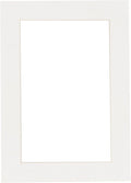 Poster Palooza 8x10 Mat Bevel Cut for 5.5x8.5 Photos - Acid Free Textured White Precut Matboard - For Pictures, Photos, Framing - 4-ply Thickness