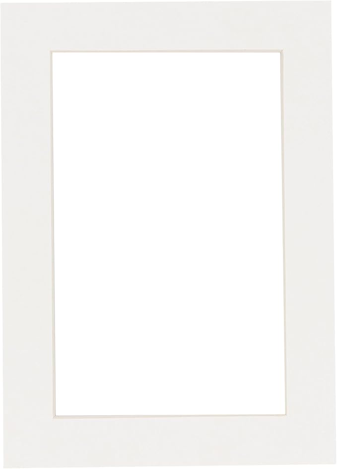 Poster Palooza 8x10 Mat Bevel Cut for 5.5x8.5 Photos - Acid Free Textured White Precut Matboard - For Pictures, Photos, Framing - 4-ply Thickness