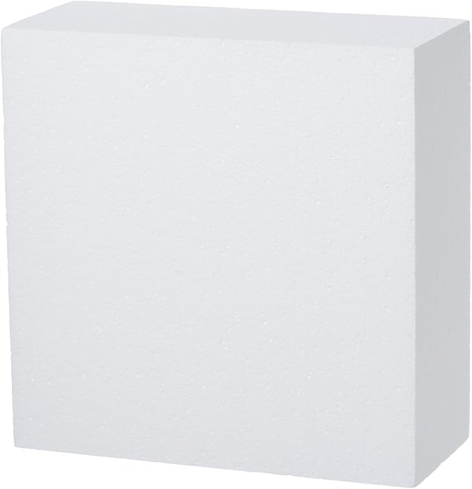 Crafare Craft Foam Blocks 10X10X4 Inch Polystyrene Squares Foam Block for Crafting for Arts School Projects Sculptures Floral Arrangements Modeling and Centerpieces