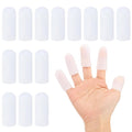 PATIKIL Gel Finger Cots 2"x0.79", 14 Pcs Silicone Finger Protector Support Finger Sleeve Cushions Thumb Protector Covers Fingertip Caps Gloves for Finger Cracking, White