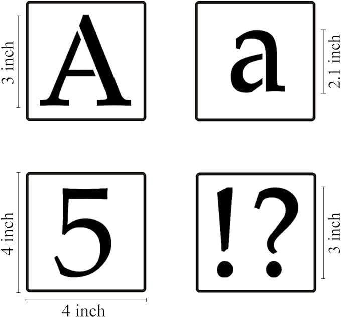 3 Inch Alphabet Letter Stencils for Painting - 70 Pack Letter and Number Stencil Templates with Signs for Painting on Wood, Reusable Letters and Numbers Stencils for Chalkboard Wood Signs & Wall Art