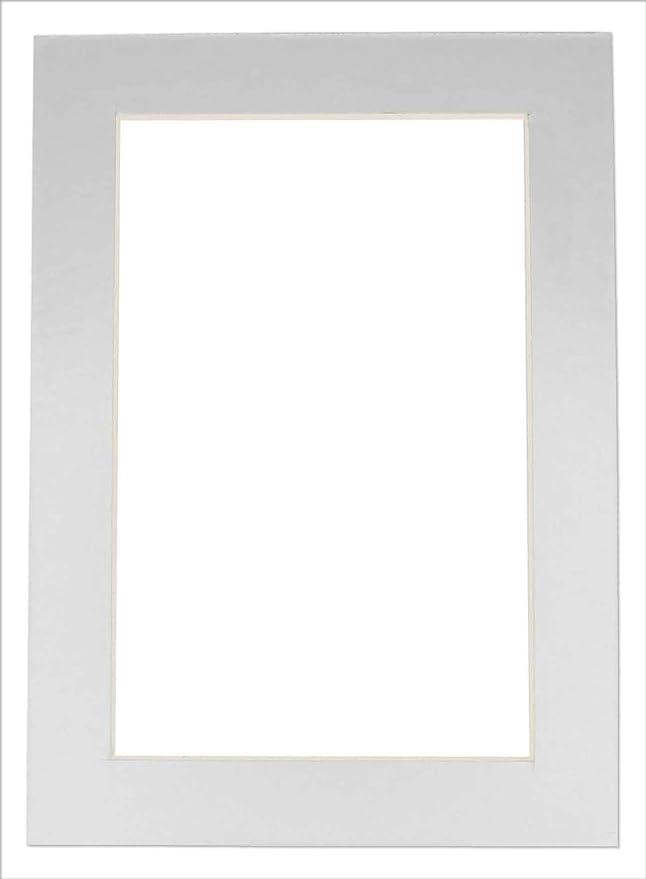 11x14 Mat for 8.5x11 Photo - Precut Metallic Silver Picture Matboard for Frames 11 x 14 Inches - Bevel Cut Matte to Display Art 8.5 x 11 Inches - Acid Free ONE MAT with Backing Board & Clear Bag