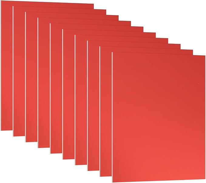 PATIKIL 3.3x2.1x1/32inch Anodized Aluminum Sheet, 10Pcs Metal Rectangle Aluminum Plate 0.8mm Thick Engraving Blanks for Laser Engraving DIY Decorative Crafting Home Decoration, Red