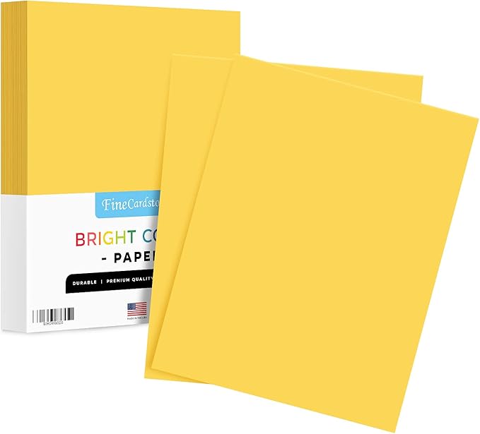 8.5 x 11" Goldenrod Color Paper Smooth, for School, Office & Home Supplies, Holiday Crafting, Arts & Crafts | Acid & Lignin Free | Regular 20lb Paper - 100 Sheets