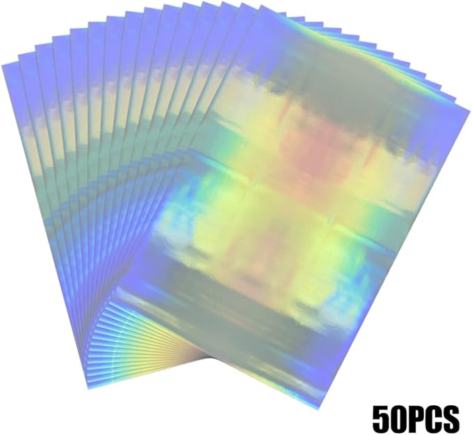300 Pieces Toner Reactive Foil 6 Assorted Color Foil Paper Sheets for Arts Crafting Foil Plate Card Making Decoration Hot Foil Roll Transfer Foil Sheet for Craft Cardstock DIY Card Invitation Supplies