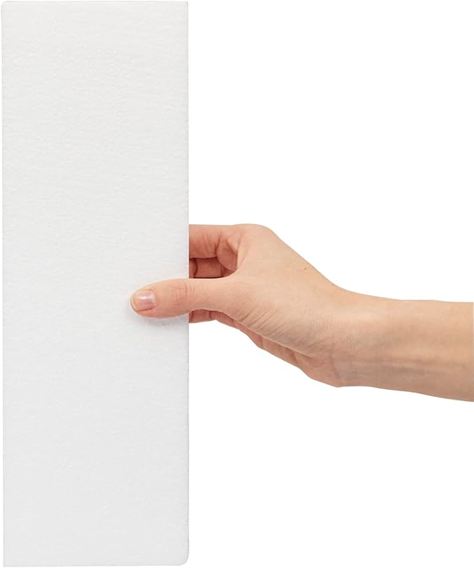 Juvale Foam Rectangle Blocks for Crafts - 12 in x 4 in x 1 in, White, 12 Pack - Cuttable & Paintable for Diorama Foam Boards & Sheets, Model Making & School Projects