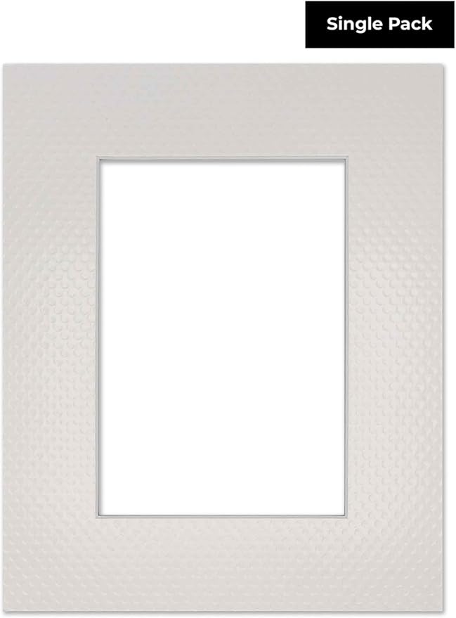 11x14 Mat Bevel Cut for 8.5x11 Photos - Acid Free Golf Ball Texture Precut Matboard - For Pictures, Photos, Framing - 4-ply Thickness