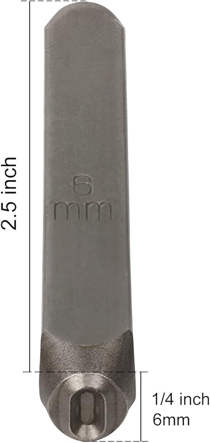 YKLP 1/4" Metal Number Stamps Set, 6mm Steel Number Punch DIY Tool for Leather, Brass, Aluminum, Mild Steel 9Pcs(0-9)