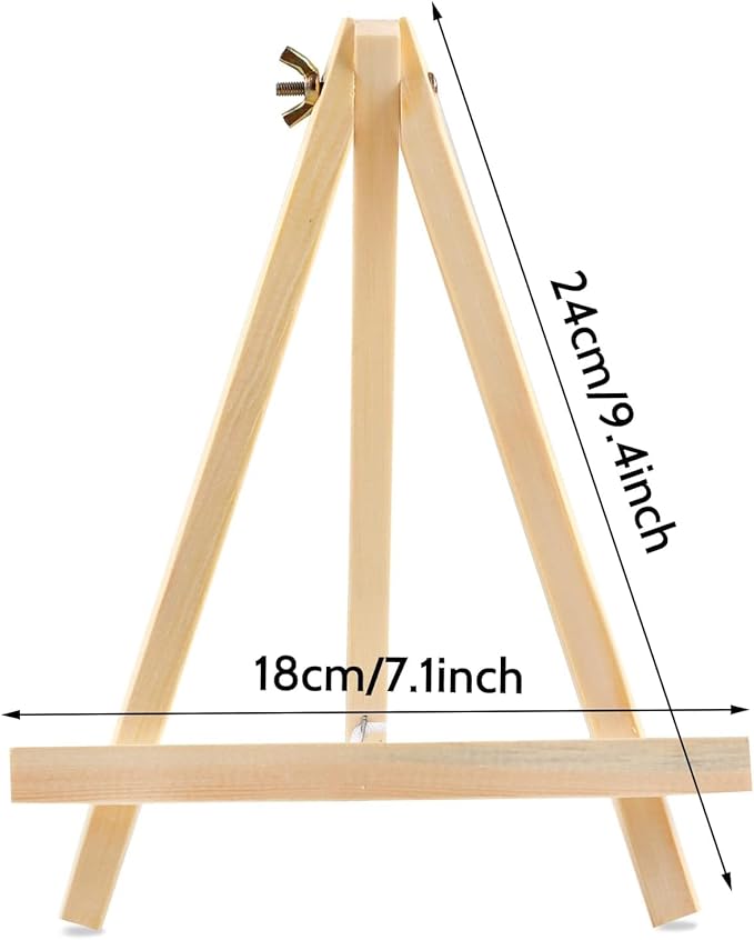14 Pack 9 Inch Wood Easel, Painting Party Easel, Kids Student Tabletop Easels for Painting, Portable Canvas Photo Picture Sign Holder Tripod Painting Easels for Art & Crafts