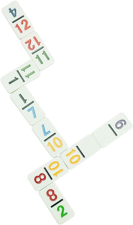 Mexican Train Dominoes Set - Double 12 Dominoes, 91 Tiles Game with Leather Box for Kids, Adults and Family
