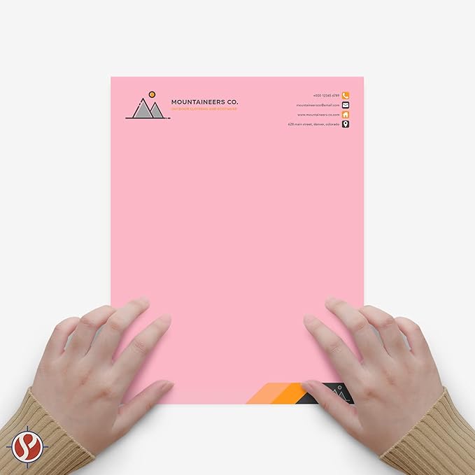 8.5 x 11" Pink Color Paper Smooth, for School, Office & Home Supplies, Holiday Crafting, Arts & Crafts | Acid & Lignin Free | Regular 20lb Paper - 100 Sheets