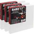 SoHo Urban Artist, 8x8 Heavyweight Stretched Cotton Canvas for Painting - 1.5" Deep- 3 Pack, Triple Primed, 100% Cotton Canvas, Archival, Universal Primed for Oil, Acrylic, Alkyd, Mixed Media