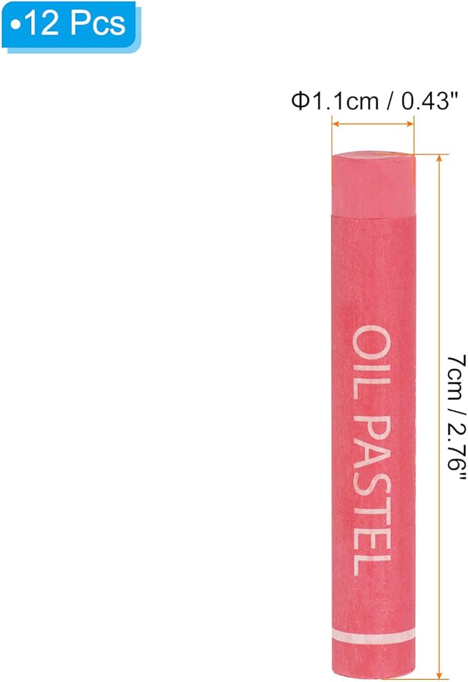PATIKIL Red Plum Oil Pastels, 12Pcs Soft Oil Crayons Creamy Pastels Stick Art Supplies for Art Painting Drawing Blending Graffiti for Artists Beginners
