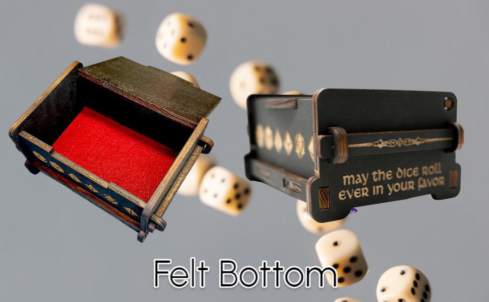 Dice Box - BLACK - 6x4x3 Also holds jewelry and great for desks and desk top items (Dragons Eye)