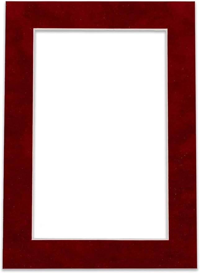 Pack of 25 Acid Free 11x14 Mats Bevel Cut for 8.5x11 Photos - Bright Red Suede Precut Matboards For Pictures, Photos, Framing - 4-ply Thickness