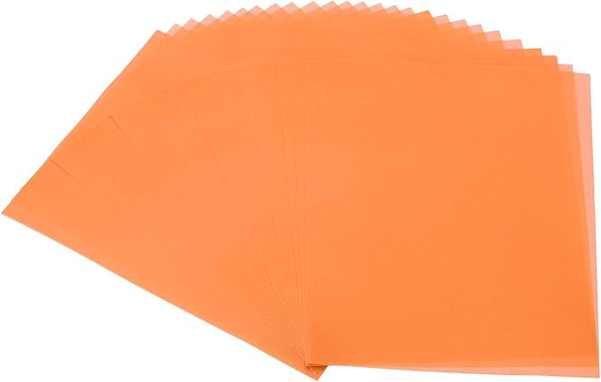 PATIKIL 30 Sheets Vellum Paper 8.5x11inches, Printable Translucent Paper 100GSM Colored for Invitations Laser Inkjet Printing Card Making Crafting Wedding Tracing, Orange