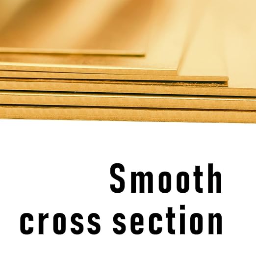 18 Gauge Brass Sheet，H62 Brass Plates Metal 0.039" Thickness x 5.9" Width x 5.9" Lenght, for Models, Crafts, Repairs, Electrical, 2Pcs