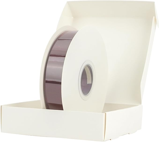 HUIHUANG Burgundy Satin Ribbon 1 inch x 50 Yards Dark Burgundy Double-Faced Polyester Ribbon for Gift Wrapping, Wedding Invitations, Hair, Bows Making, Christmas Holiday Decor, Floral Arrangement