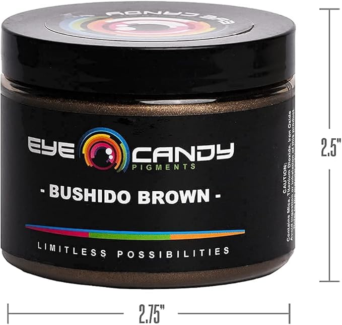 Eye Candy Pigments Premium Brown Mica Powder - Bushido Brown (50gr) - for Epoxy, Resin, Soap, Paint, Woodworking, Acrylic Pouring, Bath Bombs, Fishing Lures - DIY Arts and Crafts Additive