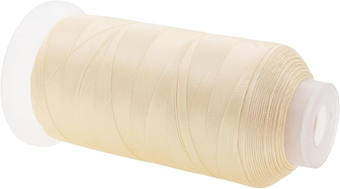Mandala Crafts Ivory Heavy Duty Thread -1500 Yds Tex 70 Thread for Sewing Drapery Jeans Leather Hair - Bonded Polyester Thread Outdoor Marine Upholstery Threads