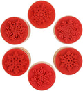 DECORA 6 Pieces Snowflake Floral Wooden Rubber Stamps for Card Making Scrapbooking and Crafts