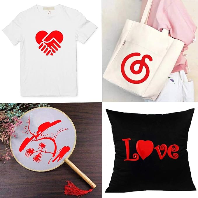 Guangyintong Heat Transfer Vinyl Red HTV Rolls, 12" x 12ft Iron on Vinyl for T-Shirts, Matte Surface HTV for All Cutter Machine Easy to Cut & Weed for Heat Vinyl DIY Design