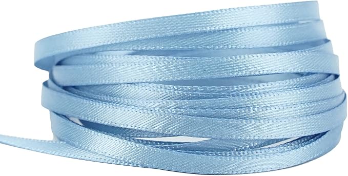HUIHUANG Solid Color Satin Ribbon 1/8 inch x 100 Yards Roll Ribbon Double Faced for Crafts Gift Wrapping DIY Bows Invitation Card (Dusty Blue)