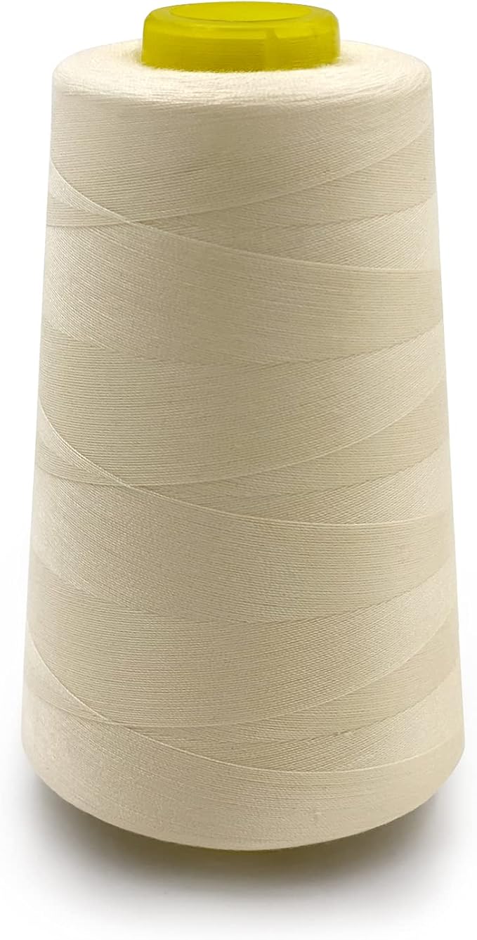 Tortoise 4 Cones of 3000 Yards Each Spool Thread for All Purpose, Serger, Overlock, Quilting, Sewing Machine - 40S/2 Cream Yellow