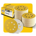 100PCS 5 Inch 400 Grit 125mm 8 Hole Sanding Discs Sandpaper - Premium Gold Round Hook and Loop for Random Orbital Sander - Ideal for Wood, Metal, Automotive