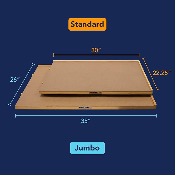 Bits and Pieces Puzzle Board with Drawers – 1500 Piece Jigsaw Puzzle Table Organizer – Premium Wooden Puzzle Board for Adults, 26"x35" Smooth Non-Slip Surface, Portable Puzzle Table with Sorting Trays