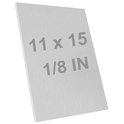 6061 T651 Aluminum Sheet Metal 11 x 15 x 1/8 (0.125”) Inch Heat Treatable Rectangle 3MM Flat Plain Aluminum Metal Plate for Crafting, Industrial, Covered with Protective Film