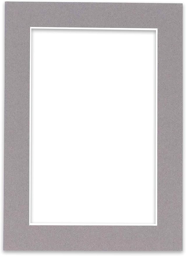 Poster Palooza 8x10 Mat Bevel Cut for 5.5x8.5 Photos - Acid Free Charcoal Grey Precut Matboard - For Pictures, Photos, Framing - 4-ply Thickness