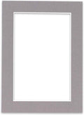 Poster Palooza 8x10 Mat Bevel Cut for 5.5x8.5 Photos - Acid Free Charcoal Grey Precut Matboard - For Pictures, Photos, Framing - 4-ply Thickness