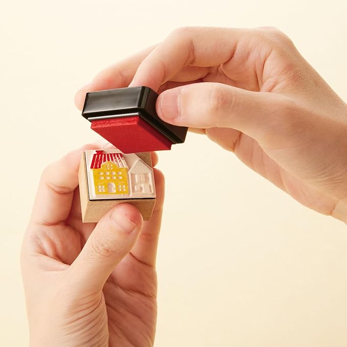 IROMOYO WARABE Stamp PAD, Small Traditional Japanese Ink Colour, Oil-Based Ink pad - Pink