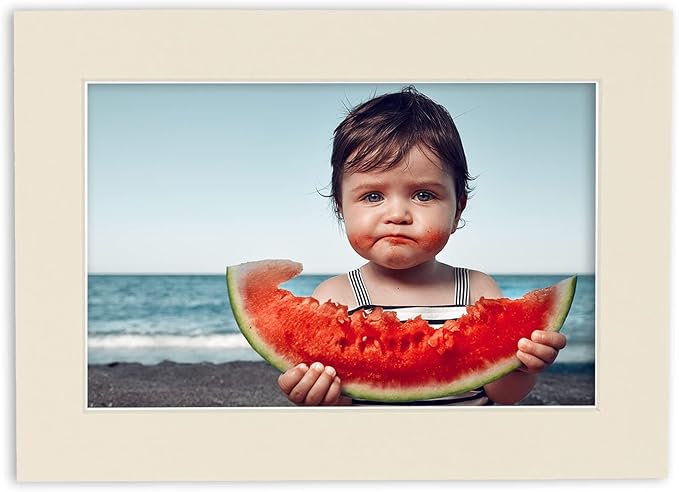 6x8 Mat for 8x10 Frame - Precut Mat Board Acid-Free Textured Cream 6x8 Photo Matte Made to Fit a 8x10 Picture Frame, Premium Matboard for Family Photos, Show Kits, Art, Picture Framing, Pack of 1 Mat