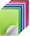 Gocreate 36 Sheets Colored Printable Smart Sticker Paper, Colorful Sticky Cardstock Thick Self Adhesive Backing A4 Smooth Sticker Paper for Craft Inkjet Printer (18 Colors, 250 gsm)